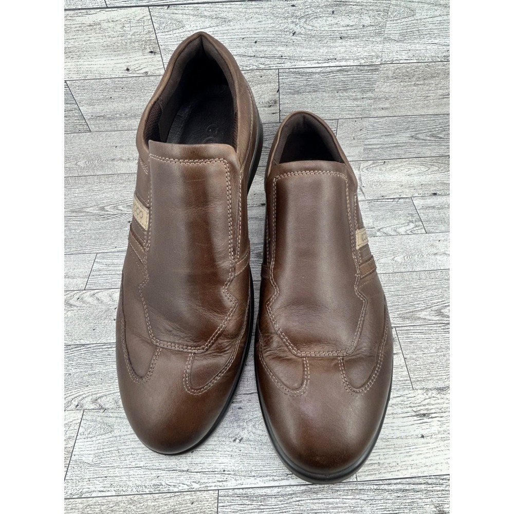 ECCO Mens Leather Slip On Loafer Shoes Brown Size 45 EU 11.5 US
